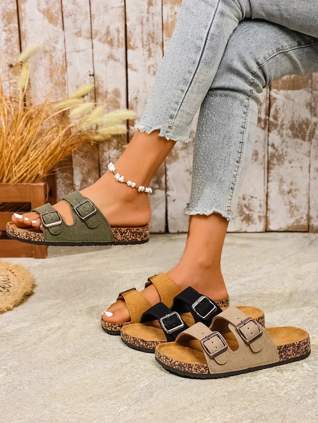 Andella | Double Strap Cork Sandals